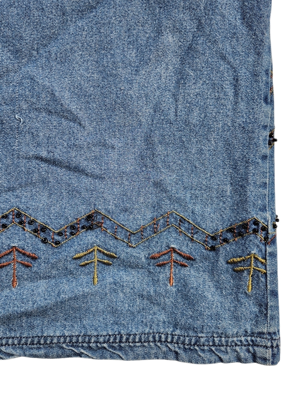 Vintage Embroidered Beaded Denim Shirt | Boho Western Festival | Large - Picture 5 of 8